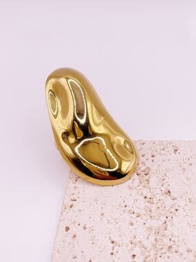 Gold Organic Dome Statement Ring - Women Jewelry